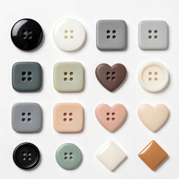Eco-friendly Resin Buttons with Customizable Colors and Imitation Mosaic Checkered Texture for Garments