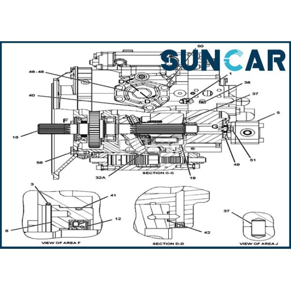 Excavator Sealing Parts 250-2503 Gear Pump Seal Kit 2502503 Fits C.A.T 318C 319C 320C
