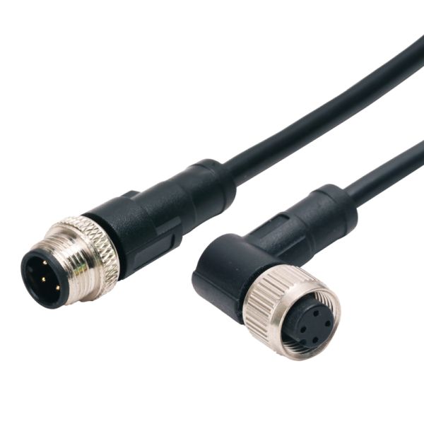 IP67 IP68 Waterproof Connector Female Male M12 A Code Straight and 90 bend Molding Cable