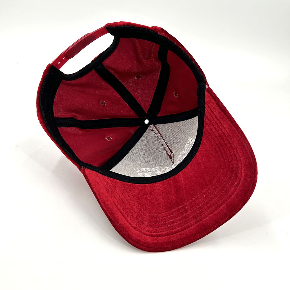 Custom Logo 3D Baseball Caps Powder Puff Embroidered Winter Velvet Fabric 5 Panel Snapback