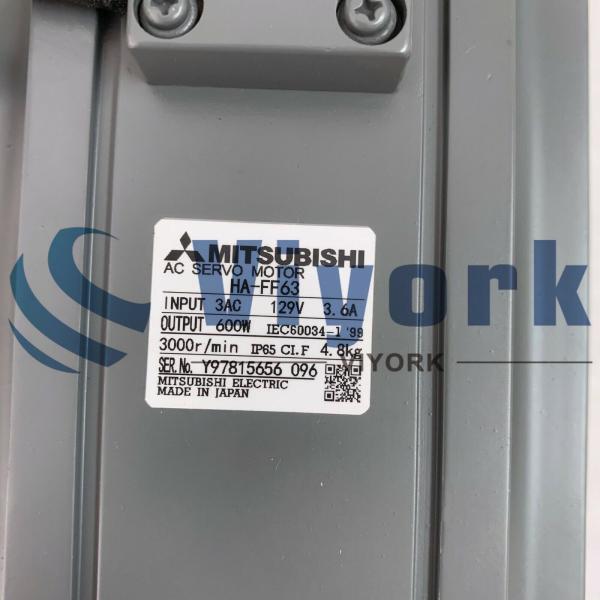 Mitsubishi HA-FF63 AC Servo Motor 3.6A 600W 3000RPM 129V KEY CE/UL