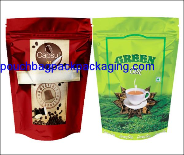 Stand up pouch with zip, doypack with zipper full printing for coffee 250g