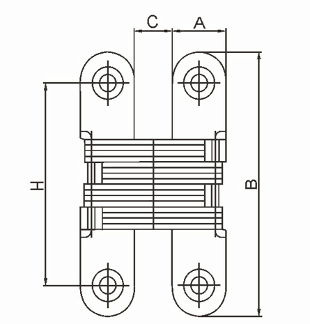 Charnières cachées par Soss invisibles résistantes de nickel de satin de charnière de porte en bois intérieure