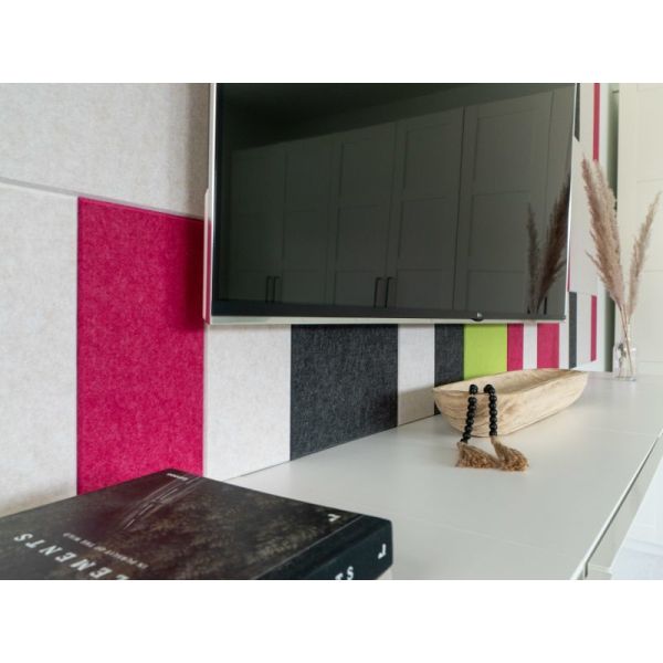 Modern Red Acoustic Wall Panel 100% Polyester Fiber 2420*1220*9mm Sound Proofing