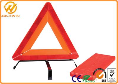 High visibility Vehicle Reflective Warning Triangle PMMA / ABS Reflector Steel Legs
