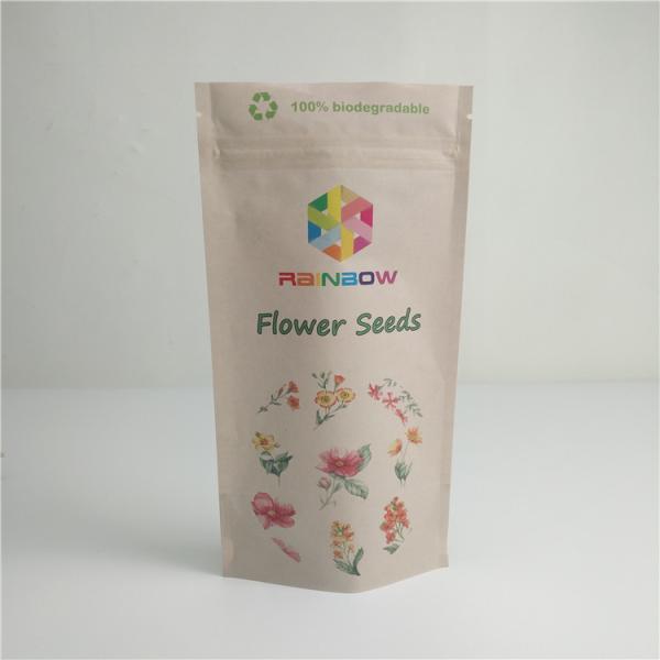 A soldadura térmica Compostable de Kraft do alimento ensaca Eco Digital amigável que imprime Logo Packaging feito sob encomenda