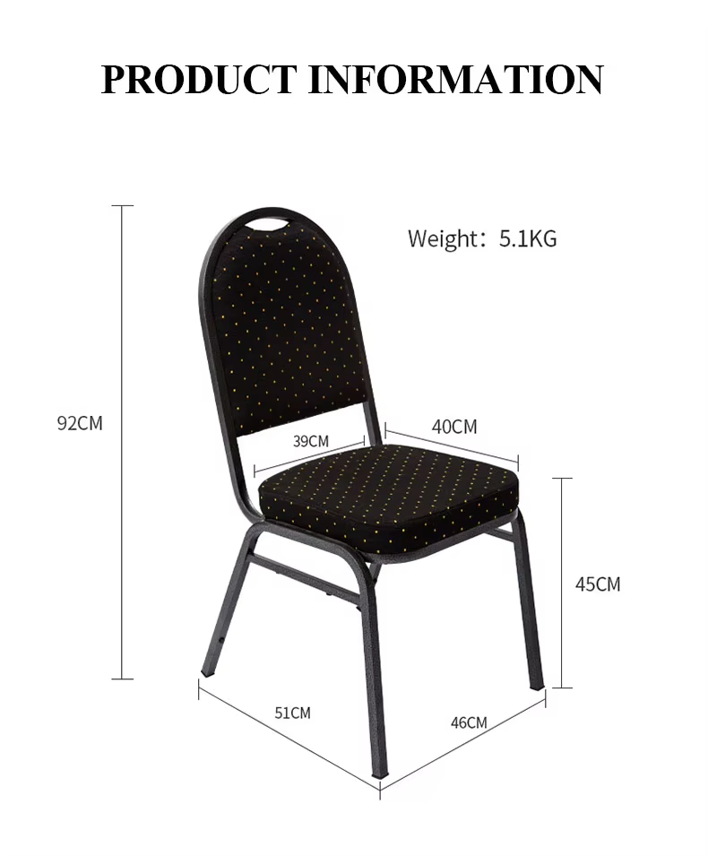 Waterproof Banquet Chair for Hotels and Events 51x46x72cm