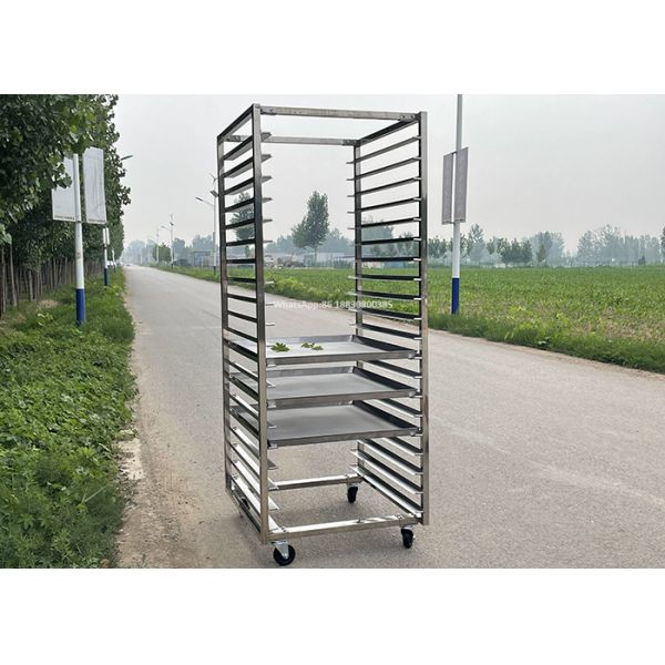 Food Grade 304 Stainless Steel Bakery Trolley With 16 18 32 Layer