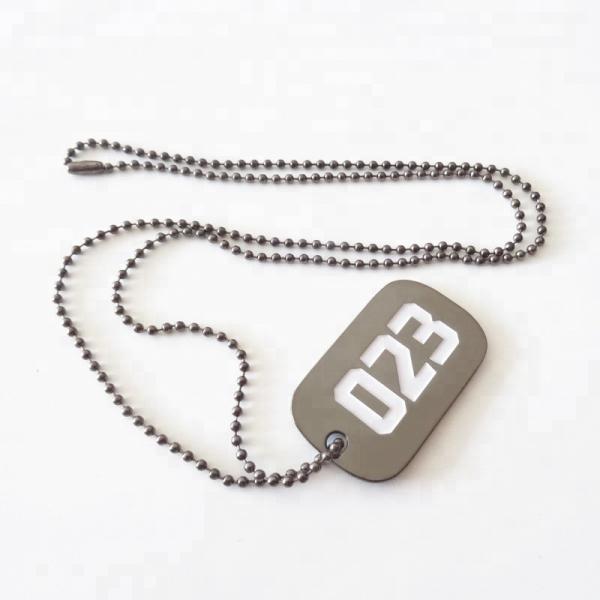Wholesale soft enamel silver zinc metal dog tag with ball chain for souvenir;