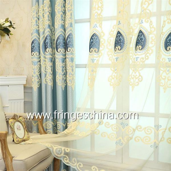 European Style Home Textile Blackout Jacquard Embroidery Window Curtain