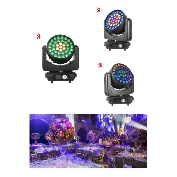 Светодиодный DMX движущийся головой 37pcs 15W RGBW Beeye Сцена Свет для средних концертов