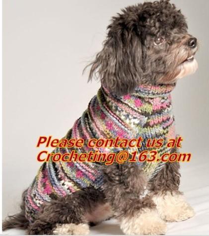 Dog snowflake pattern jacquard sweater, sweaters, crochet Pet Sweater, knit dog sweaters