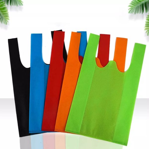 Reusable Die Cut Non Woven Bags Eco Friendly Customized Color