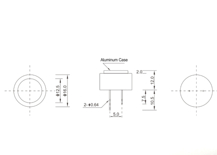Waterproof IP68 40khz Diameter 16mm Ultrasonic Parking Sensor
