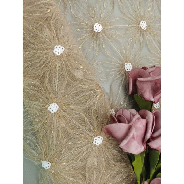 Дама Одежда Sequin вышила вязанию крючком ткани шнурует вышивку Тюль