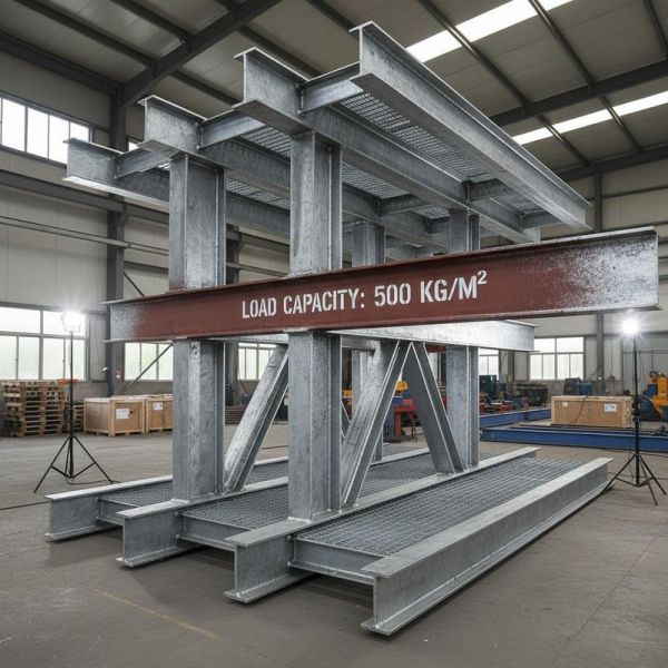 Customizable Industrial Steel Structures with 5000 Kg/m² Load Capacity Galvanized Process and Fireproof Coatings
