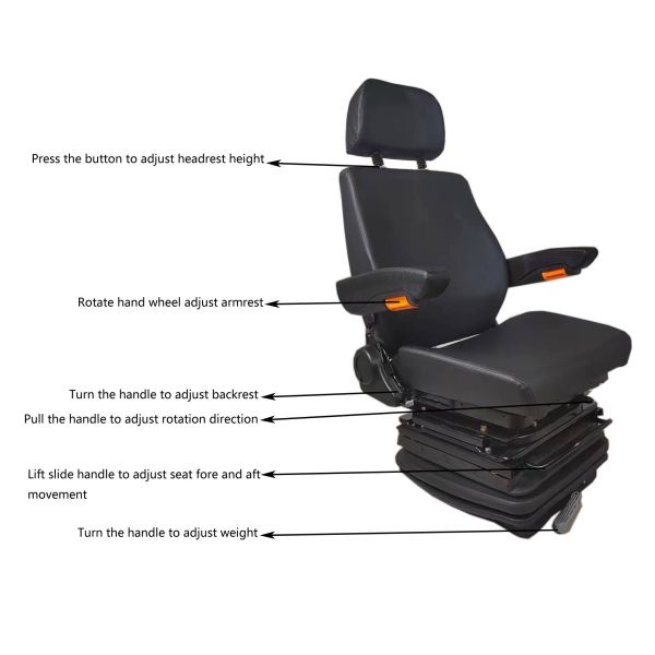 Grammer Mechanical Suspension Truck Seat With Rotation Height Adjustment