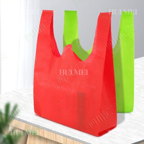 25gsm Biodegradable Non Woven T Shirt Bag Shrink Resistant