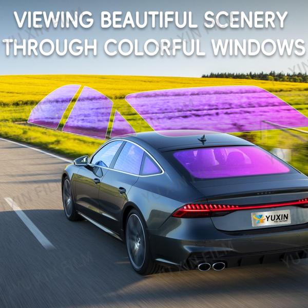 10 Years IRR 99% Sunset Chameleon Film Purple Anti-Glare UV Car Window Tint Film 