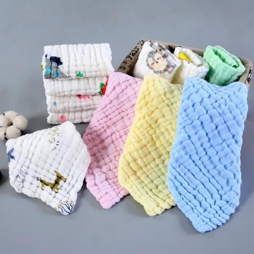Anti Bacterial Pure Muslin Face Washcloths Towel Baby Wipes Solid Color
