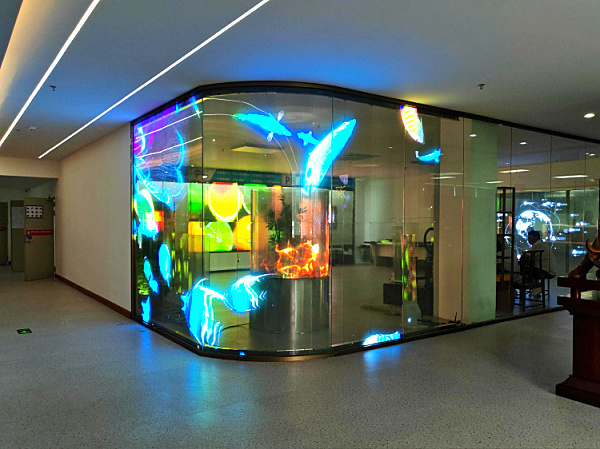 P6 Indoor DC5V Advertisement HD LED Transparent Film Display Screen For Shopping Market