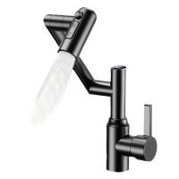 Modern 304 stainless steel single-hole installation kitchen and bathroom faucet, cold and hot dual-purpose ceramic basin faucet, electric faucet