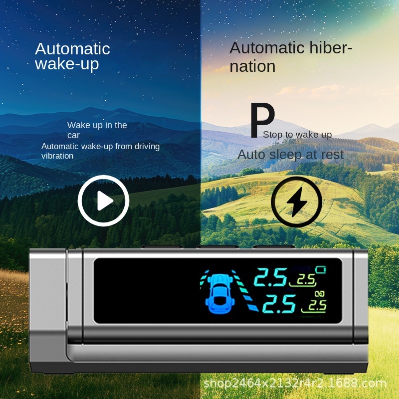 JYS-TPMS S10 Wireless Solar TPMS Tire Pressure Monitor 5V Mobile Car Number Plate Tire Pressure Detection Sensor 1Y Warranty