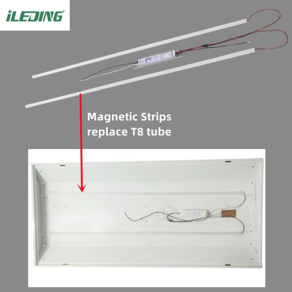 85 CRI Magnetic 4FT LED Linear retrofit Kit for Commercial Office Shop 2x4 Troffer Light