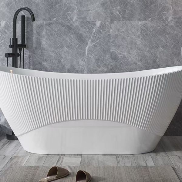 Stain Resistant Bathroom Acrylic Slipper Bathtub Freestanding Soaking White Custom
