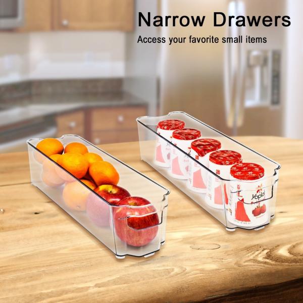 Fridge Bins and Freezer Organizer Refrigerator Bins Stackable Storage Containers BPA-Free Drawer