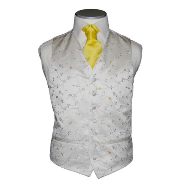 Mens flora waistcoat vest uniform wedding