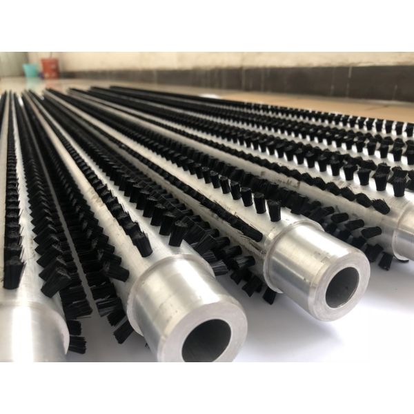 Ролик щетки цилиндра щетинки нейлона вала алюминиевого сплава для очищать и полировать