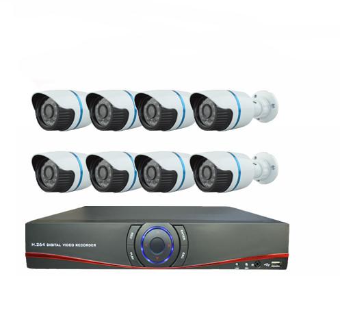 HD CMOS 1000TVL H.264 8ch AHD DVR CCTV Camera Kit 8 Waterproof Indoor Bullet camera