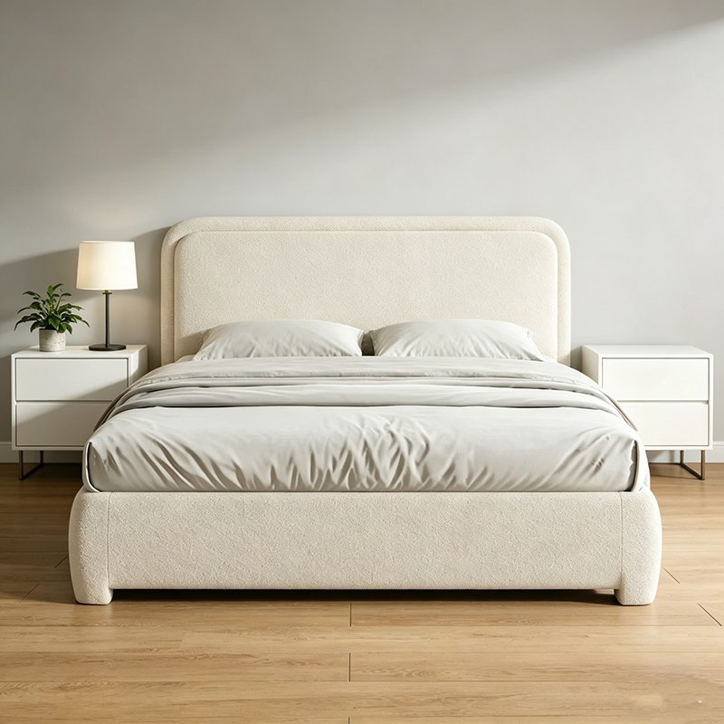 Luxury Style Wooden Bed with Under-Bed Storage Drawers