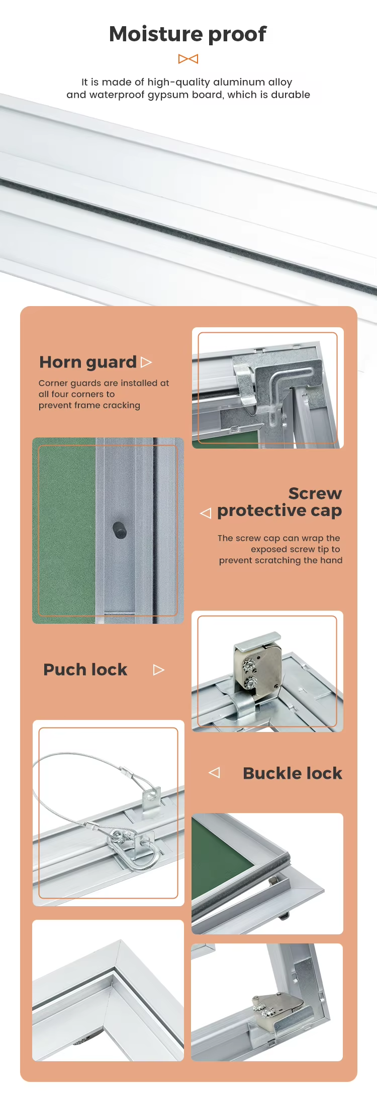 Gypsum Board Inspection Door Ceiling Access Hatch Moisture Proof