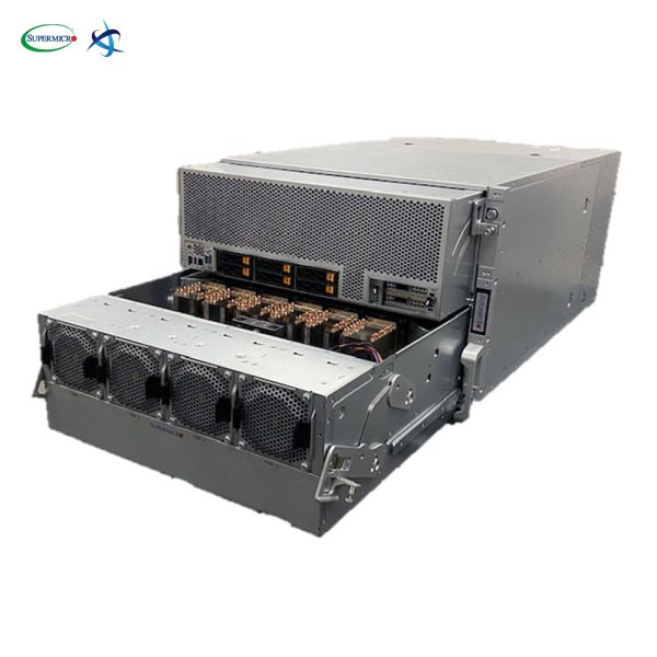 Original Supermicro 8U GPU Server with 8x A100 GPUs and 32 DIMM Slots for AI HPC