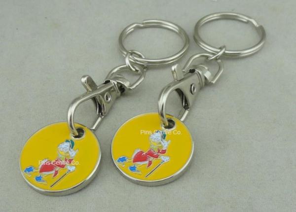 Die Casting Imitation Hard Enamel Token Trolley Coin Keyring 23*2mm