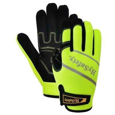 Adjustable Cuff Medium Duty Mechanics Wear Gloves One Piece Back