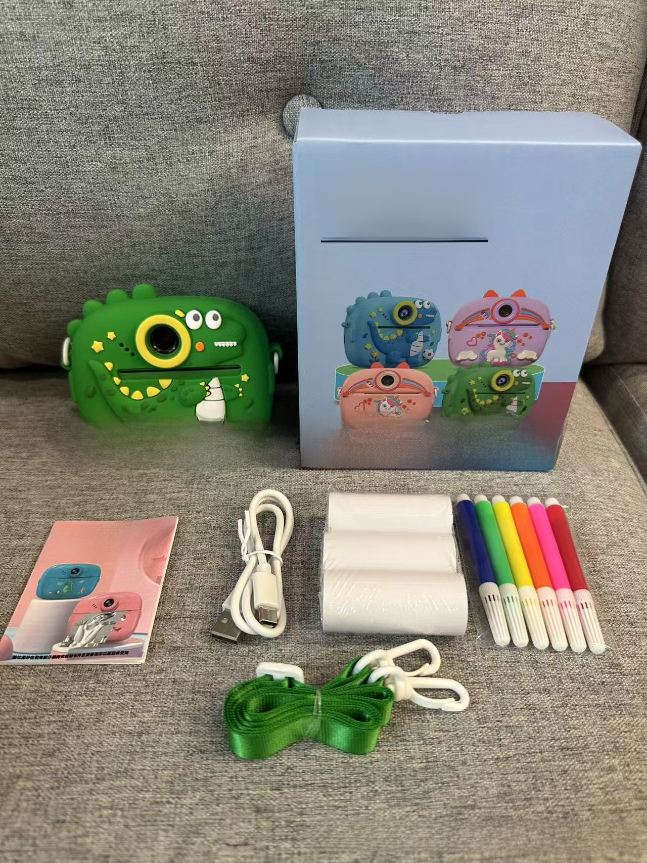 Instant Print Children's Digital Thermal Mini Camera with CMOS Sensor MicroSD Plastic 4K Video 2.4