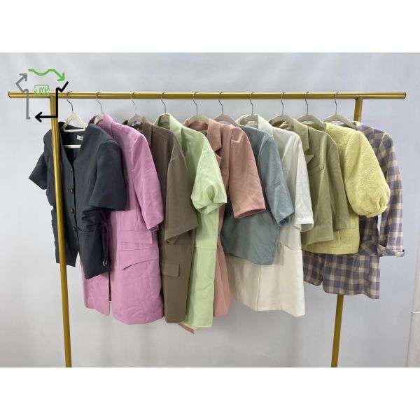 Mixed Colors Second Hand Fashion Short Coat Suit for Fall Spring Wholesale