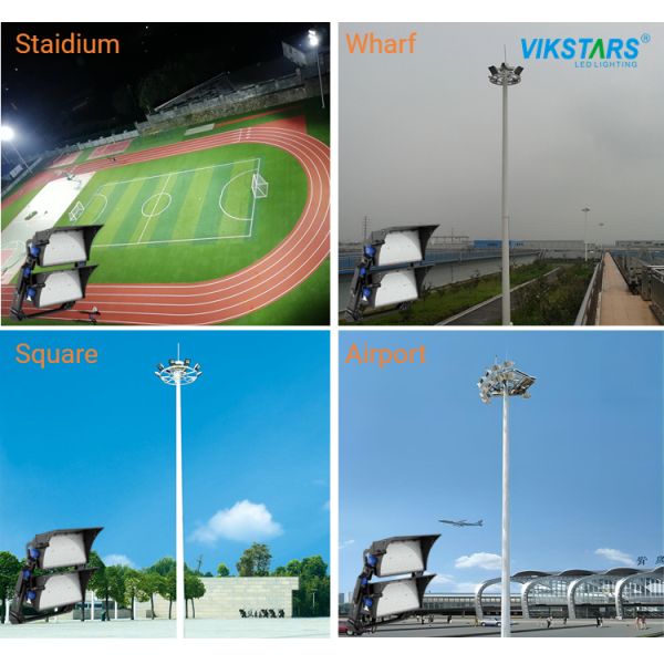 Black 1500 Watt Outdoor LED Sports Lighting Football Stadium Lights With Brim
