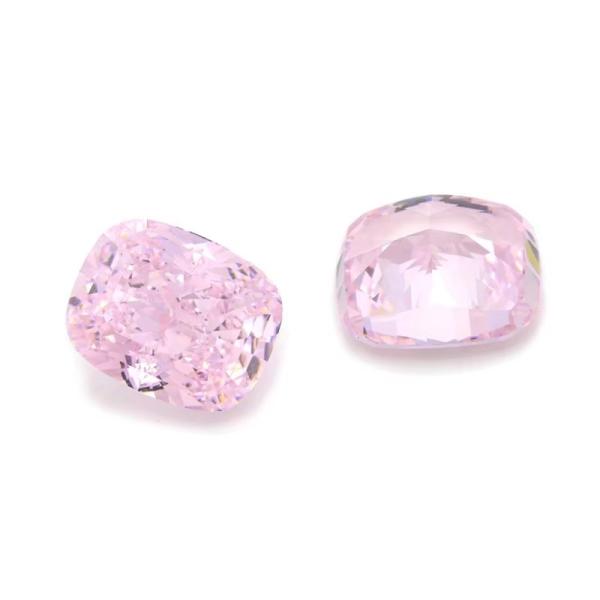 4k Pedras cortadas no gelo Cz Cor rosa Forma de almofada 7x6mm 10x8mm Pedra preciosa solta Zirconia cúbica sintética