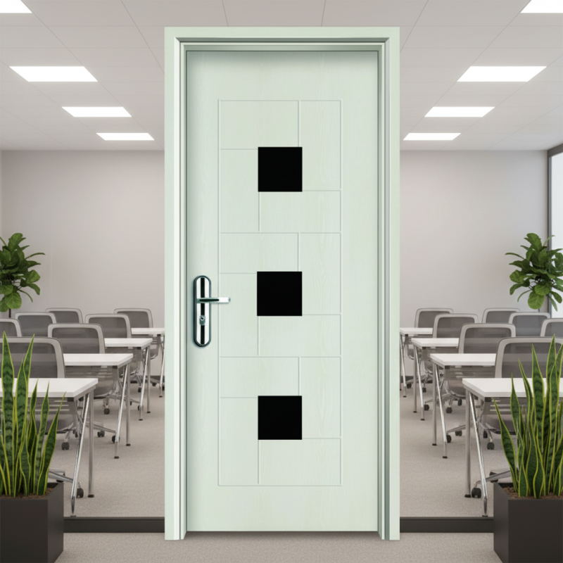 Durable WPC Glass Door with Hollow Composite Frame Providing Moisture Resistance Heat Insulation and Superior Strength