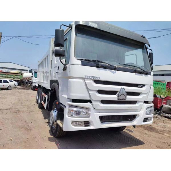 6×4 Front Lifting Style Dump Truck 351-450HP Secondhand Sinotruck HOWO 10wheeler White