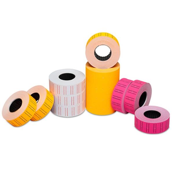 Supermarket Price Tag Sticker Roll Orange 21mm Blank Sticker Paper Roll