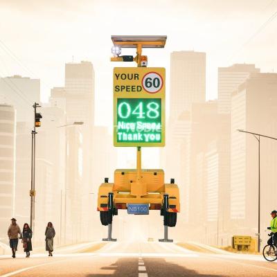100 Watt Solar Portable Radar Detect Speed 4 Line Display Sign Trailer