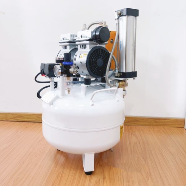 Compresseur d'air dentaire sans huile avec sèche-linge 32L Compresseur à pompe à vide silencieux