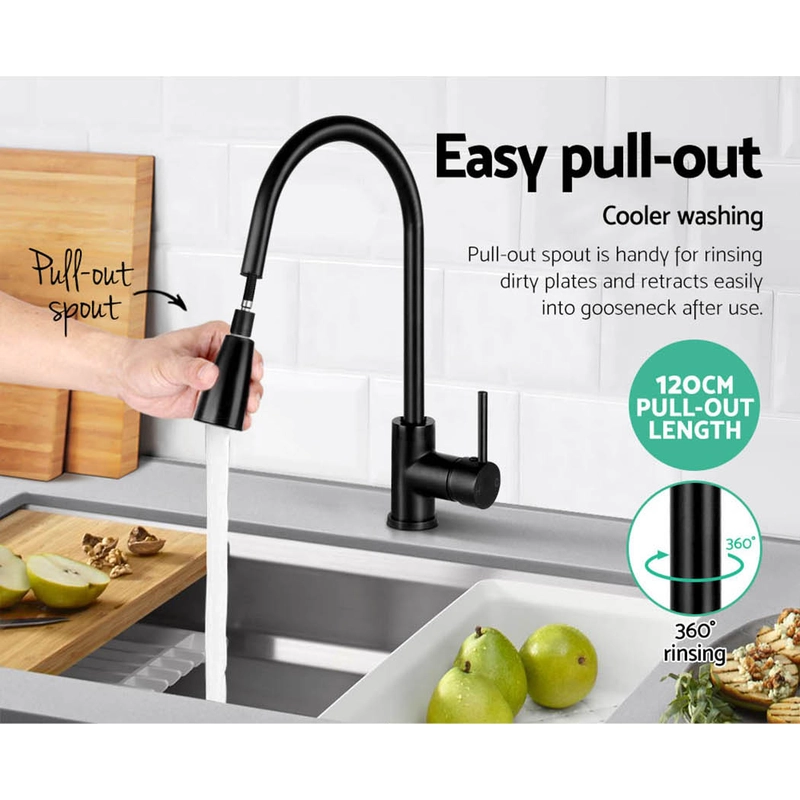 Brass Body Kitchen Mixer Tap with 2 Modes Hot/Cold Water Options and Pull Out Function