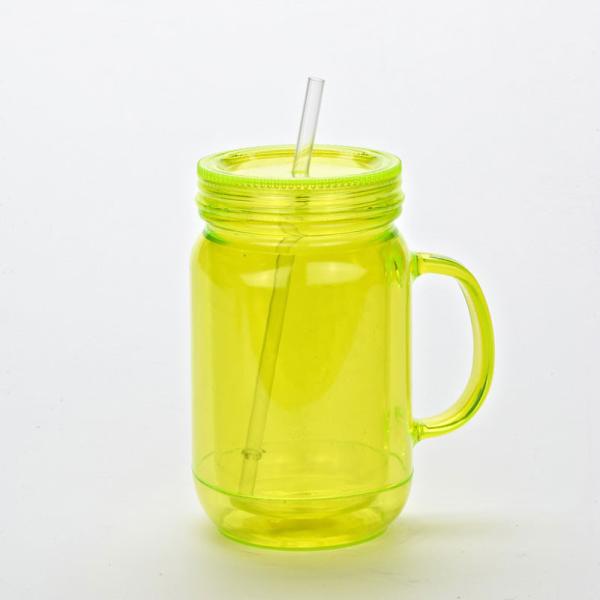 20oz AS/PS double wall mason jar with straw eco-friendly FDA/LFGB/CA65/CE/EU
