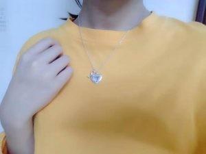 Custom Sterling Heart Silver Locket Necklace Pendant For Valentine'S Day
